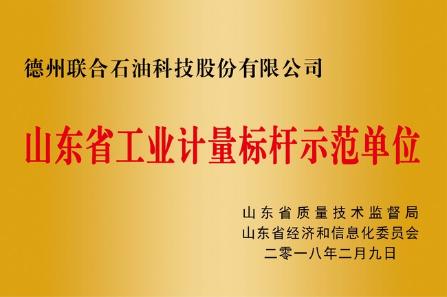 山東省工業(yè)計量標(biāo)桿示范單位